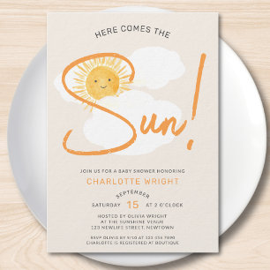 Here Comes The Sun Baby Shower Invitation