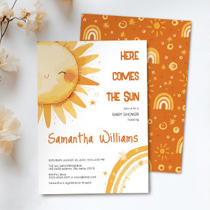 Here comes the Sun baby shower invitation