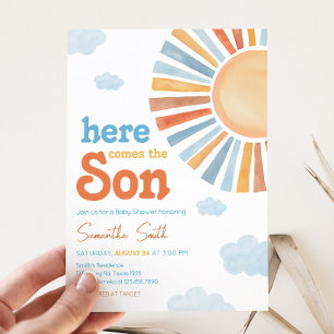 Here Comes The Sun Baby Shower  Invitation