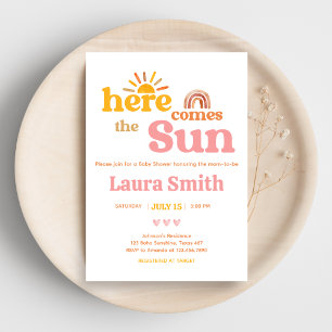 Here comes the Sun  Baby Shower Invitation