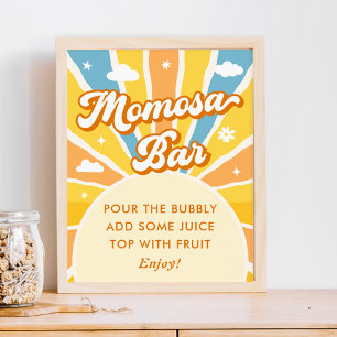 Here Comes the Sun Baby Shower Momosa Bar Poster