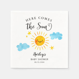 Here Comes The Sun Baby Shower Napkin