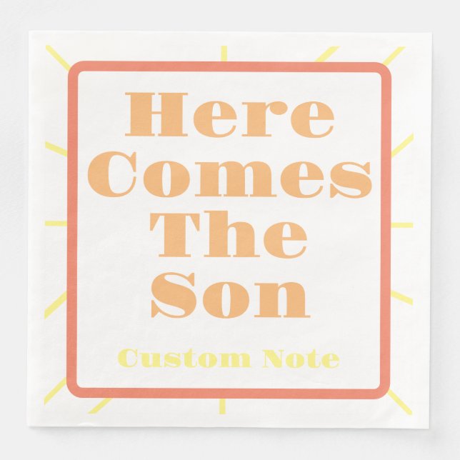 Here Comes the Sun Baby Shower  Napkin (Front)