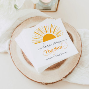 Here comes the sun baby shower napkin