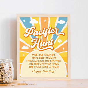 Here Comes The Sun Baby Shower Pacifier Hunt  Poster