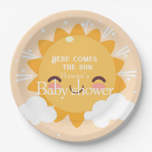 Here comes the sun   baby shower  paper plate