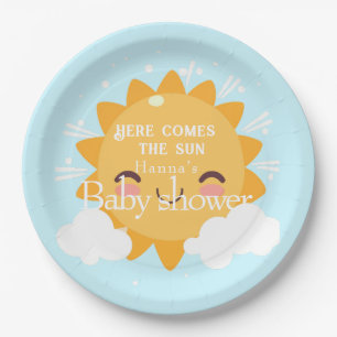 Here comes the sun   baby shower  paper plate