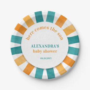 Here Comes The Sun Baby Shower Paper Plate