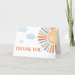 Here Comes The Sun Baby Shower Thank You Card