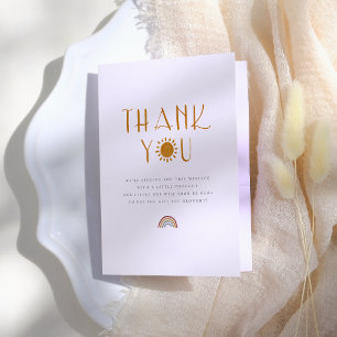 Here Comes The Sun   Baby Shower Thank You Card