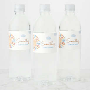 Here Comes The Sun Baby Shower Water Bottle Label