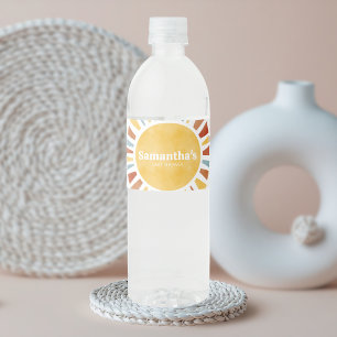Here Comes the Sun Baby Shower Water Bottle Label