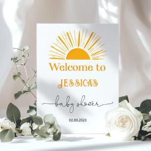 Here comes the sun baby shower welcome poster
