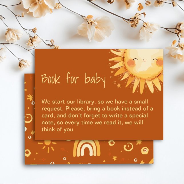 Here comes the Sun boho baby shower Enclosure Card (Sun baby shower invitation )