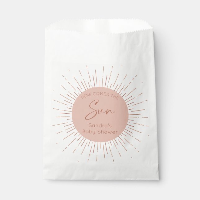 Here Comes The Sun Boho Baby Shower Favour Bags (Front)