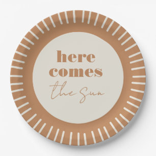 Here Comes the Sun Boho Baby Shower Paper Plate