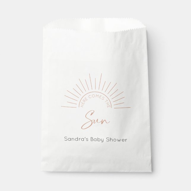 Here Comes The Sun Boho Modern Baby Shower Favour Bags (Front)