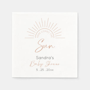 Here Comes The Sun Boho Modern Baby Shower Napkin