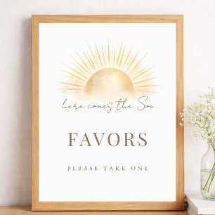 Here Comes The Sun Boy Baby Shower Favours Sign