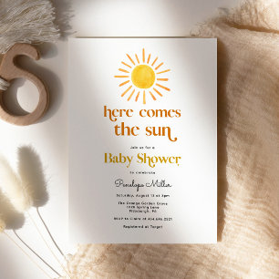 Here Comes the Sun Boy Baby Shower Invitation
