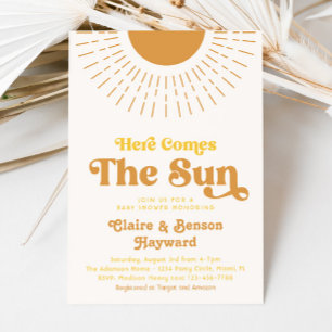 Here Comes the Sun Co-Ed Baby Shower Invitation