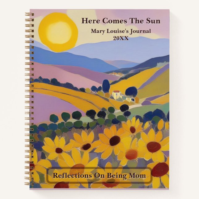 Here Comes the Sun Custom Spiral Notebook (Front)