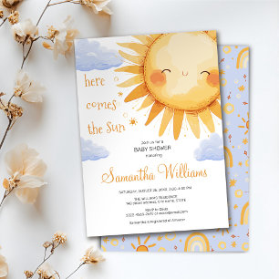 Here Comes the Sun cute Baby Shower Invitation