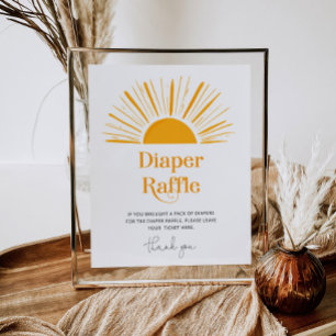 Here comes the sun diaper raffle  poster