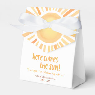 Here comes the sun gender neutral baby shower favour box