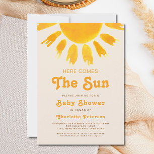 Here Comes The Sun Gender Neutral-Boho Baby Shower Invitation