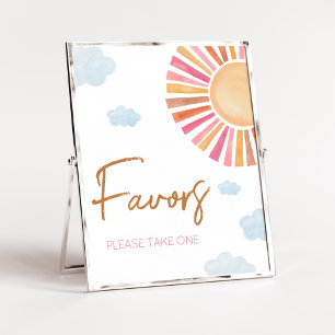 Here Comes The Sun Girl Baby Shower Favours Poster