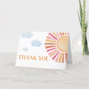 Here Comes The Sun Girl Baby Shower Thank You Card