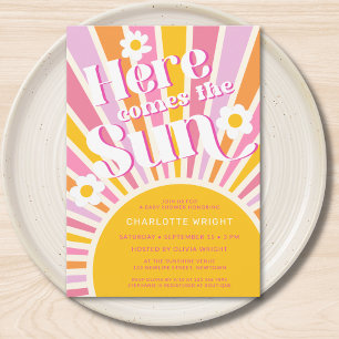 Here Comes The Sun Girl's Baby Shower Invitation