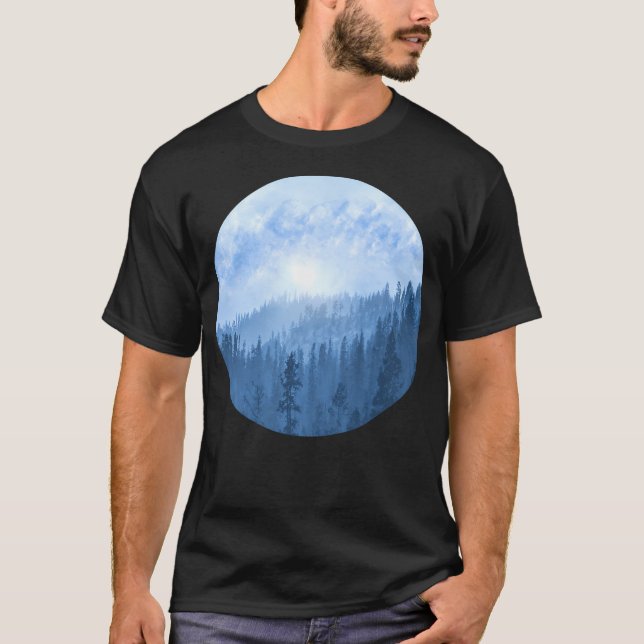 Here Comes The Sun - Misty Forest - Blue T-Shirt (Front)