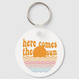 Here Comes the Sun Retro Key Ring
