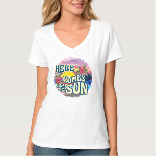 Here Comes the Sun Retro Tropical Hawaiian Beach T-Shirt