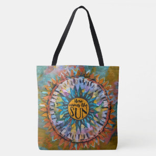 Here Comes the Sun Sunshine Boho  Tote Bag