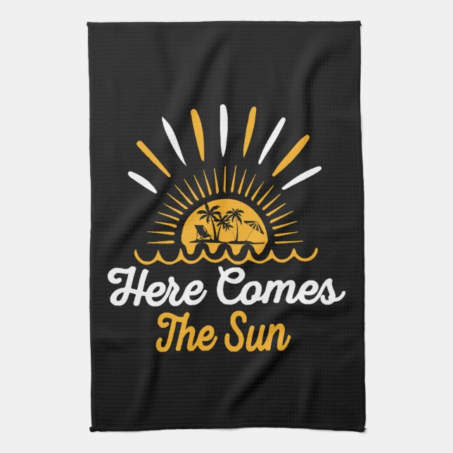 Here Comes The Sun Tea Towel (Vertical)