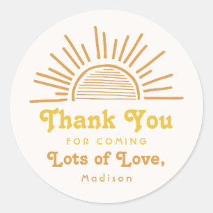 Here Comes The Sun Thank You Sticker   Sun Shower