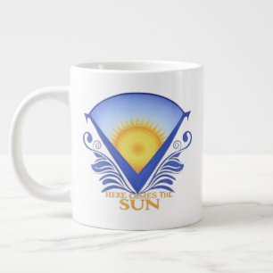 Here Comes the Sun - Vibrant Sunrise Graphic Large Coffee Mug