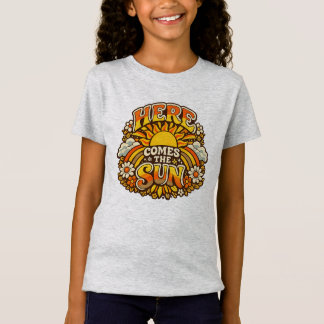 Here Comes the Sun Vintage Floral Nature T-Shirt