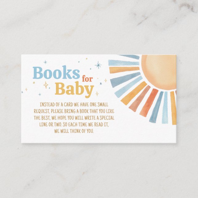 Here Comes the Sunshine Baby Shower Books for Baby Enclosure Card (Front)