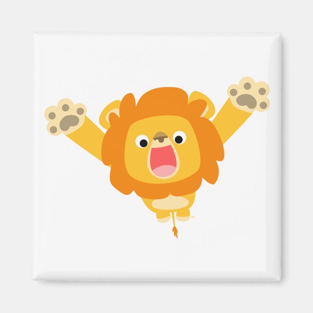Here comes Trouble (cute cartoon Lion) magnet (Front)