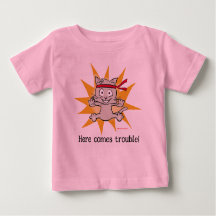 "Here comes trouble!" - fun cute kitten top