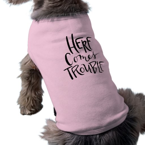 Image of Here Comes Trouble Funny Dog Shirt