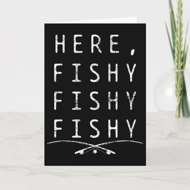 Here Fishing Fisher  Card (Front)