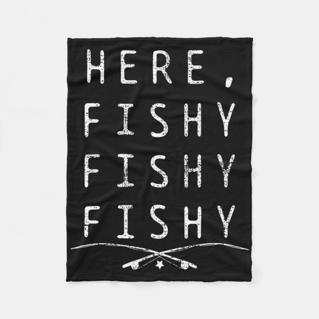 Here Fishing Fisher  Fleece Blanket (Front)