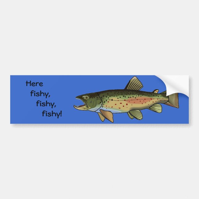 Here fishy Bumper Sticker (Front)