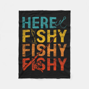 Here Fishy Fishy Fishy Fleece Blanket