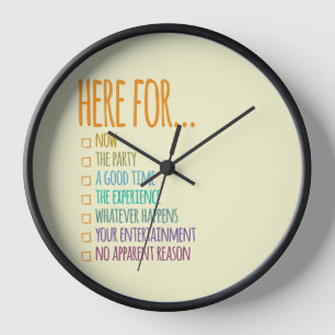Here for now Offset Ivory BG Clock